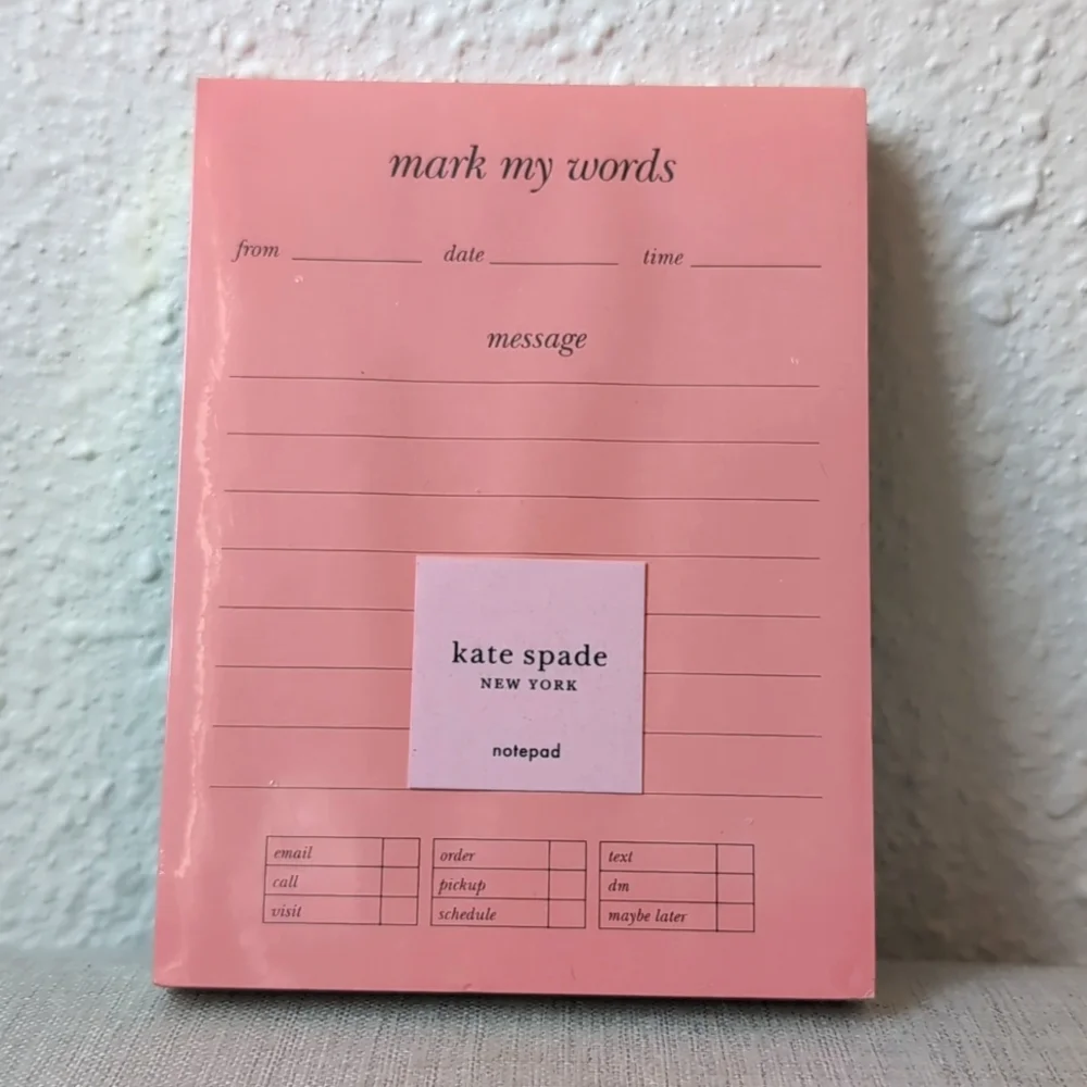 Kate Spade Mark My Words Messages Pink Notepad 135 Sheets